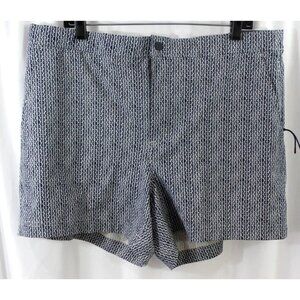 VRST Mens Blue Grey Geometric Print Slim Fit Hybrid Shorts 5'' Inseam‎ XL NWT